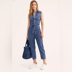 Levi's Blue Belted Sleeveless Jumpsuit (XS)